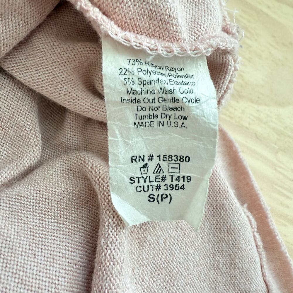 Korye x Stitch Fix V Neck Long Sleeve Soft Sweater in Ballet Pink,‎ Size Small - Picture 8 of 8